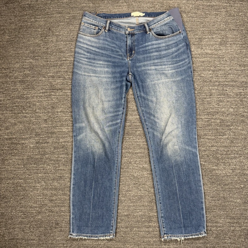 Hatch Maternity Jeans Women 28 Straight Leg Ankle Length Whiskered Stretch Denim